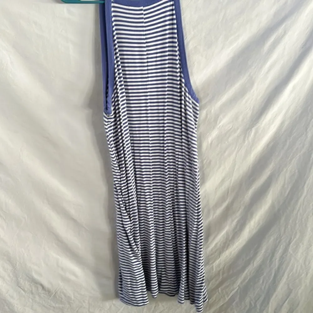 Old Navy white and periwinkle striped swing dress - Picture 4 of 5